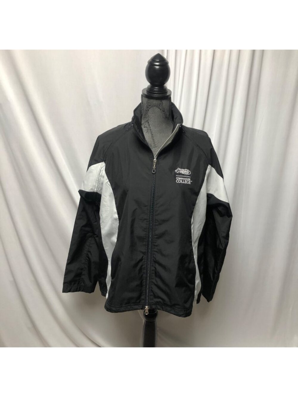 Awana Clubs Commander College Jacket Womens Size Large Black Windbreaker